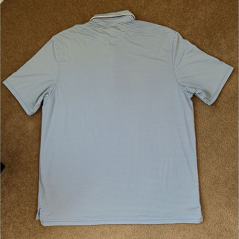 Vineyard Vines Men’s Polo Shirt XXL Blue White Stripe Performance Stretch Whale - Picture 2 of 15